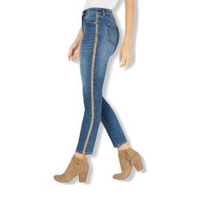 Style & Co Golden Stripe Curvy Skinny Jeans Sz 8